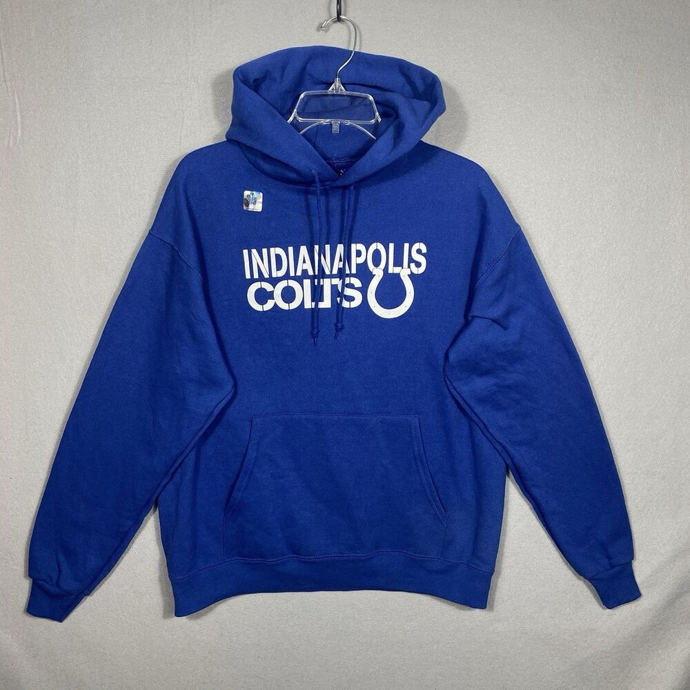 Indianappolis Colts Hoodie Hooded Sweatshirt size Large Blue NFL Team Apparel